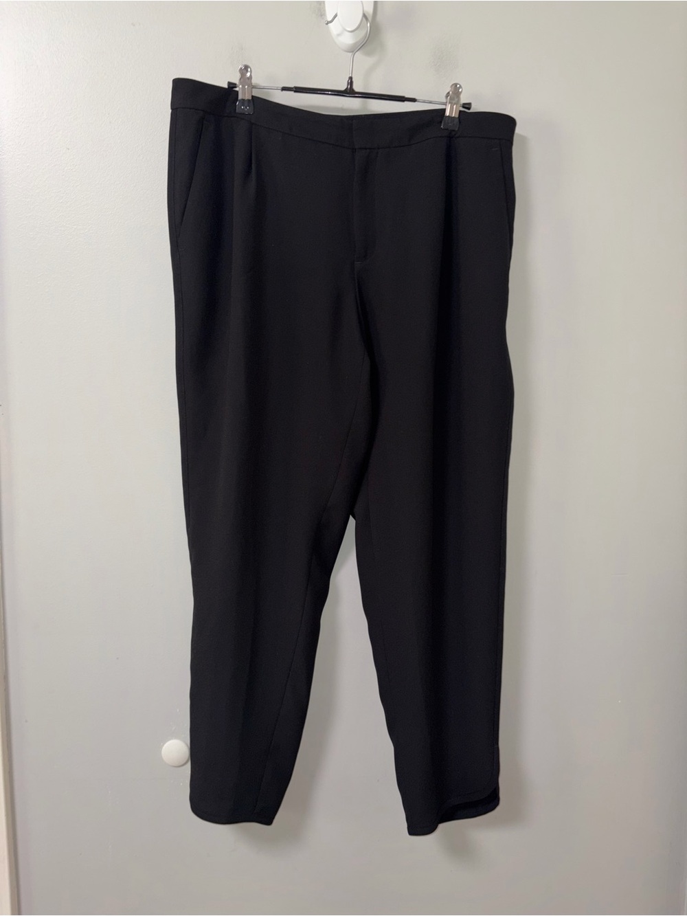 Banana Republic Black Drapey Pant Ankle Trousers Side Seam Office Wear Size 12